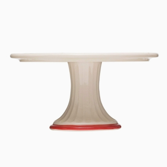 Creative Co-Op Stoneware Owl & Wreath Image Cake Pedestals 7.5" Round - Picture 3 of 7